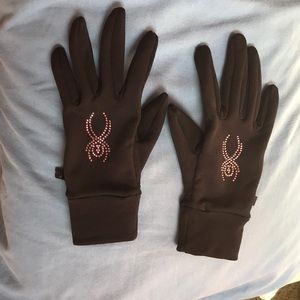 Spyder black/pink winter gloves